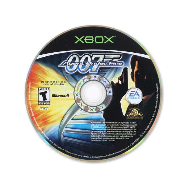 007 Agent Under Fire for Microsoft Xbox - Disc front with label - Game only.