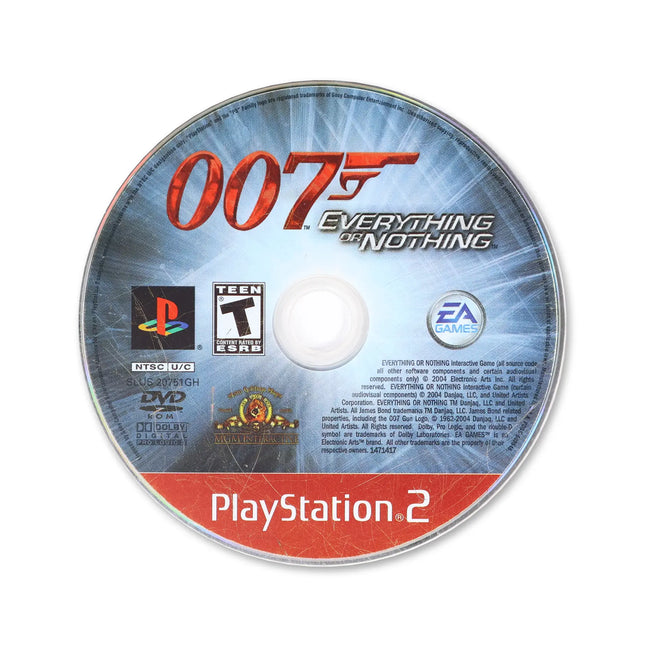 007 Everything or Nothing [Greatest Hits] for Sony PlayStation 2 - Disc front with label - Game only.