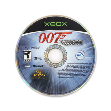 007 Everything or Nothing for Microsoft Xbox - Disc front with label - Game only.