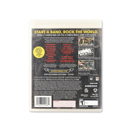 AC/DC Live Rock Band Track Pack for PlayStation 3 - Box back - Product gallery.