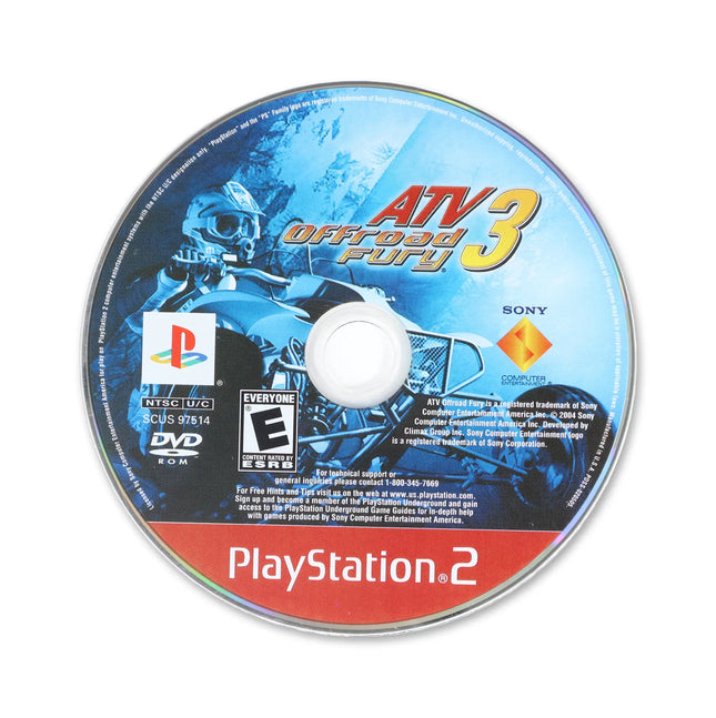 ATV Offroad Fury 3 [Greatest Hits] for Sony PlayStation 2 - Disc front with label - Game only.