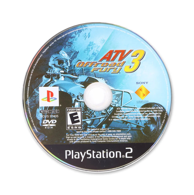 ATV Offroad Fury 3 for Sony PlayStation 2 - Disc front with label - Game only.