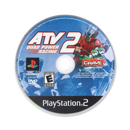 ATV Quad Power Racing 2 for Sony PlayStation 2 - Disc front with label - Game only.
