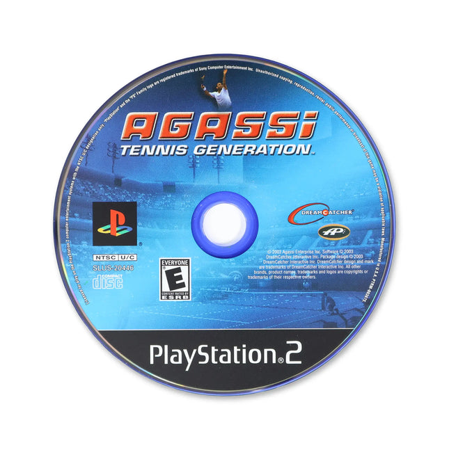 Agassi Tennis Generation for Sony PlayStation 2 - Disc front with label - Game only.