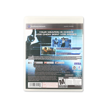 Alpha Protocol for PlayStation 3 - Box back - Product gallery.