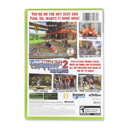 American Chopper 2 Full Throttle for Microsoft Xbox - Case back cover - Product gallery.