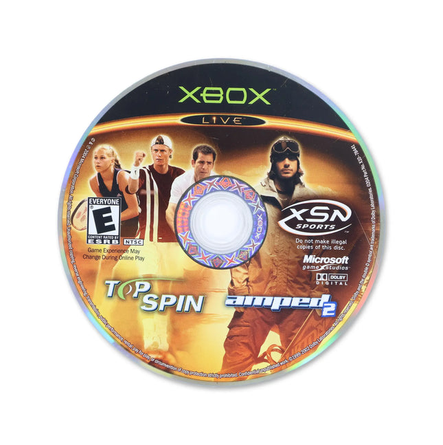 Amped 2 & Top Spin 2 Dual Pack [Not For Resale] for Microsoft Xbox - Disc front with label - Game only.