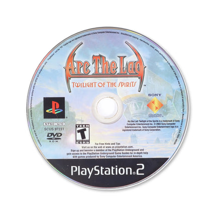 Arc the Lad Twilight of the Spirits for Sony PlayStation 2 - Disc front with label - Game only.
