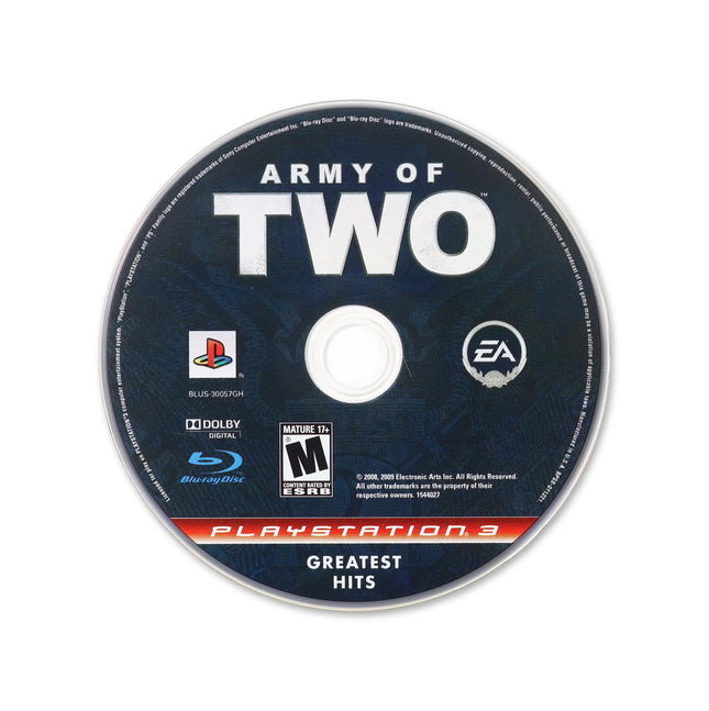 Army of Two [Greatest Hits] for PlayStation 3 - Cartridge front with label - Game only.
