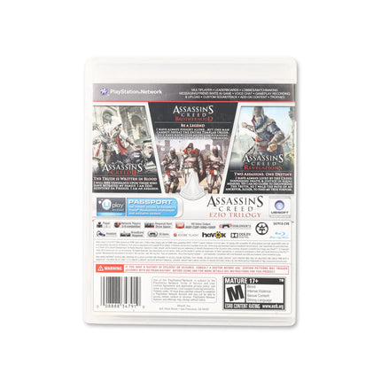 Assassin's Creed: Ezio Trilogy for PlayStation 3 - Box back - Product gallery.