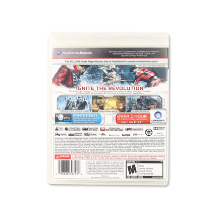 Assassin's Creed III [Gamestop Edition] for PlayStation 3 - Box back - Product gallery.