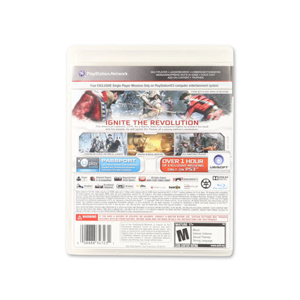 Assassin's Creed III for PlayStation 3 - Box back - Product gallery.