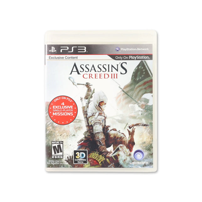 Assassin's Creed III for PlayStation 3 - Box front - Complete in box or box and game.