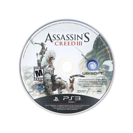 Assassin's Creed III for PlayStation 3 - Cartridge front with label - Game only.