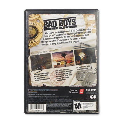 Bad Boys Miami Takedown for Sony PlayStation 2 - Case back cover - Product gallery.