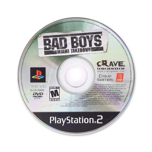 Bad Boys Miami Takedown for Sony PlayStation 2 - Disc front with label - Game only.