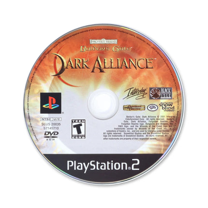 Baldur's Gate Dark Alliance for Sony PlayStation 2 - Disc front with label - Game only.