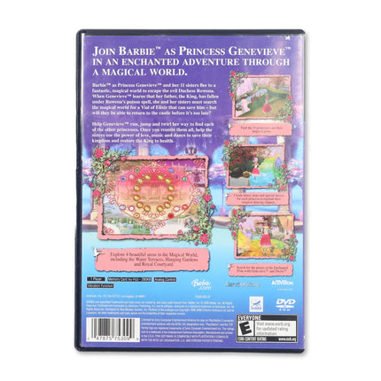 Barbie in The 12 Dancing Princesses for Sony PlayStation 2 - Case back cover - Product gallery.