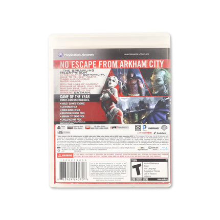 Batman: Arkham City [Game of the Year] for PlayStation 3 - Box back - Product gallery.