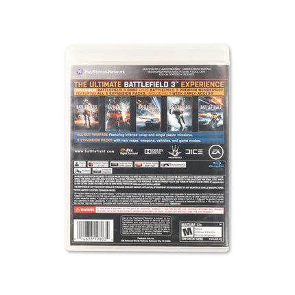 Battlefield 3 [Premium Edition] for PlayStation 3 - Box back - Product gallery.