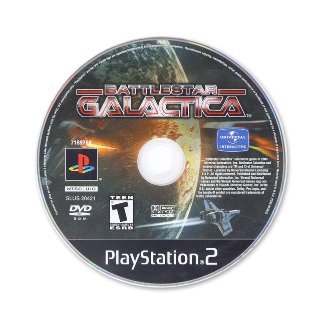 Battlestar Galactica for Sony PlayStation 2 - Disc front with label - Game only.
