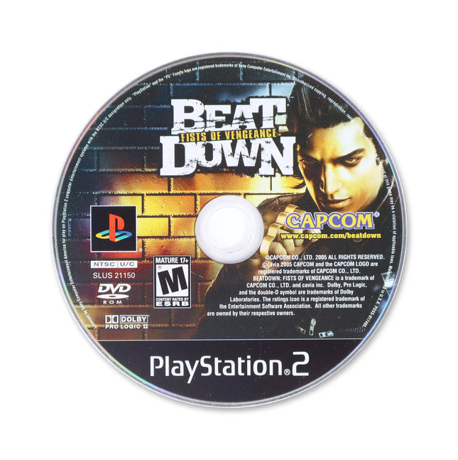 Beat Down Fists of Vengeance for Sony PlayStation 2 - Disc front with label - Game only.