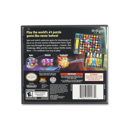 Bejeweled Twist for Nintendo DS - Box back - Product gallery.