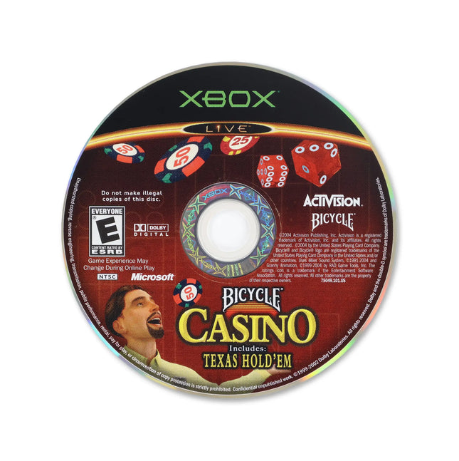 Bicycle Casino for Microsoft Xbox - Disc front with label - Game only.