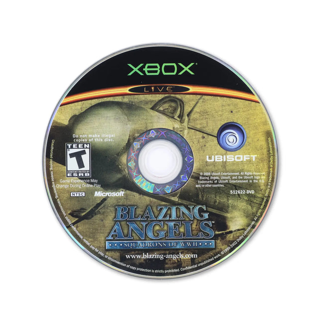 Blazing Angels Squadrons of WWII for Microsoft Xbox - Disc front with label - Game only.