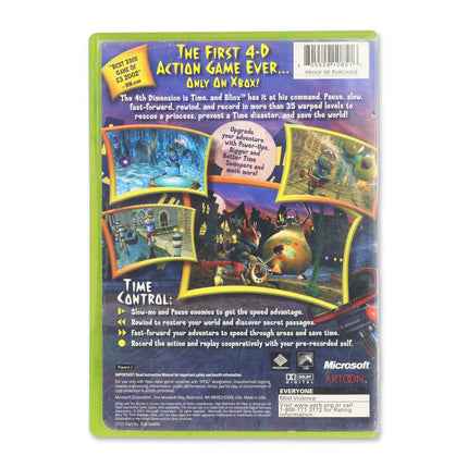 Blinx Time Sweeper for Microsoft Xbox - Case back cover - Product gallery.