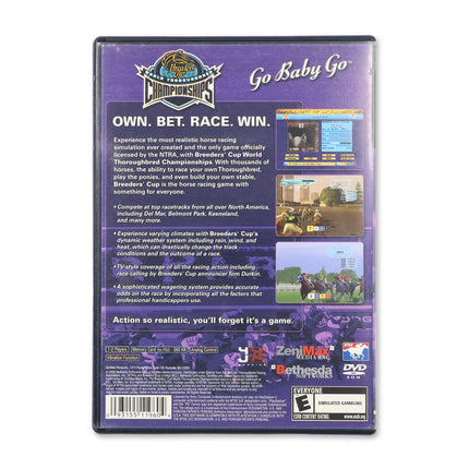Breeders' Cup World Thoroughbred Championships for Sony PlayStation 2 - Case back cover - Product gallery.