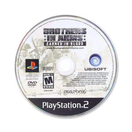 Brothers in Arms Earned in Blood for Sony PlayStation 2 - Disc front with label - Game only.