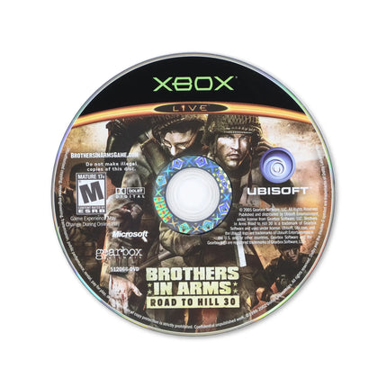 Brothers in Arms Road to Hill 30 for Microsoft Xbox - Disc front with label - Game only.