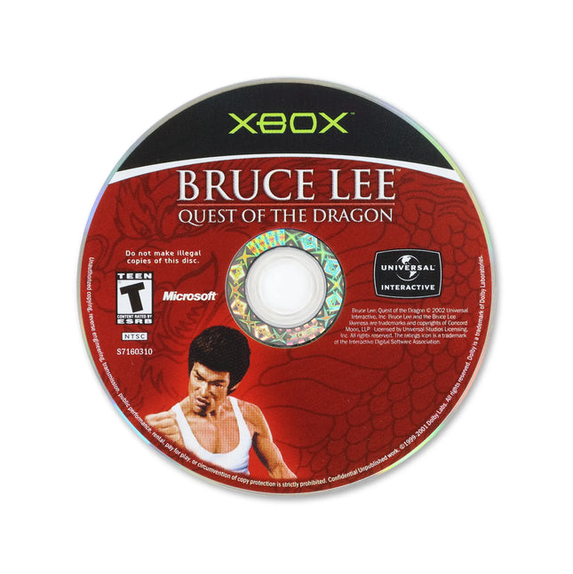 Bruce Lee Quest of the Dragon for Microsoft Xbox - Disc front with label - Game only.