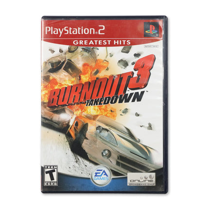 Burnout 3 Takedown [Greatest Hits] for Sony PlayStation 2 - Case front cover - Complete in box or case and game.