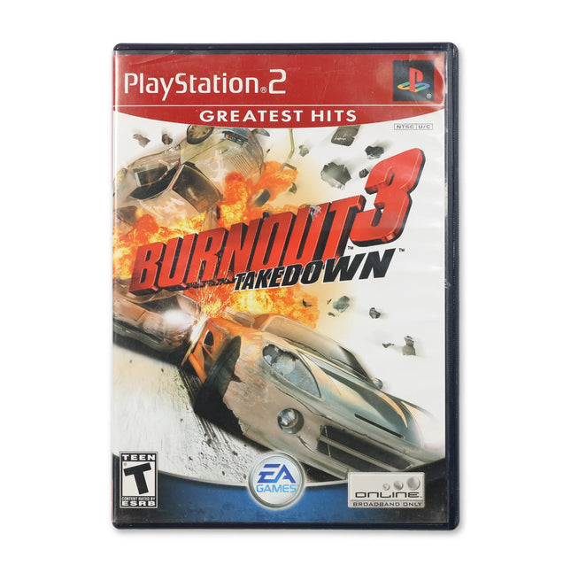 Burnout 3 Takedown [Greatest Hits] for Sony PlayStation 2 - Case front cover - Complete in box or case and game.