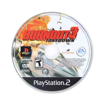 Burnout 3 Takedown for Sony PlayStation 2 - Disc front with label - Game only.