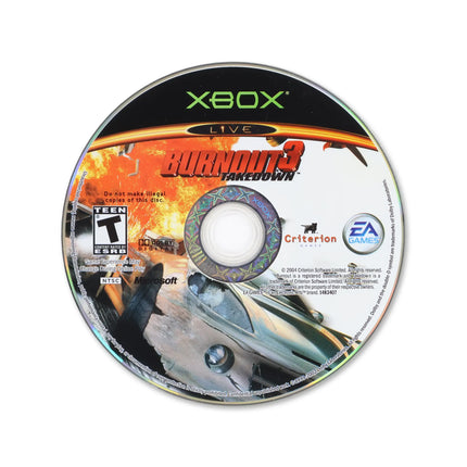Burnout 3 Takedown for Microsoft Xbox - Disc front with label - Game only.