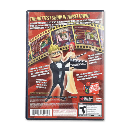 Buzz!: The Hollywood Quiz for Sony PlayStation 2 - Case back cover - Product gallery.