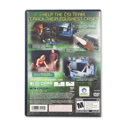 CSI 3 Dimensions of Murder for Sony PlayStation 2 - Case back cover - Product gallery.