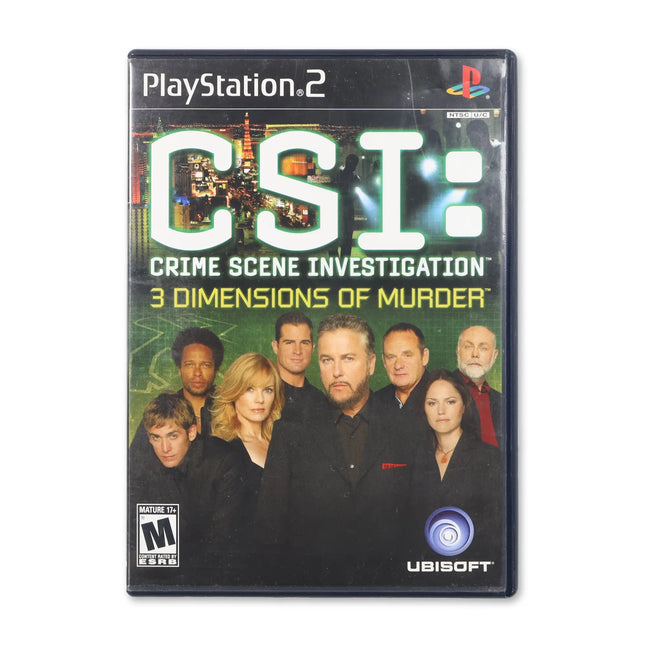 CSI 3 Dimensions of Murder for Sony PlayStation 2 - Case front cover - Complete in box or case and game.
