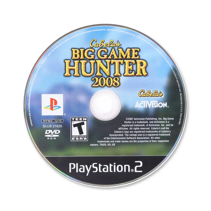 Cabela's Big Game Hunter 2008 for Sony PlayStation 2 - Disc front with label - Game only.