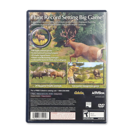 Cabela's Big Game Hunter for Sony PlayStation 2 - Case back cover - Product gallery.