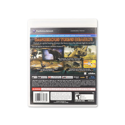 Cabela's Dangerous Hunts 2011 for PlayStation 3 - Box back - Product gallery.
