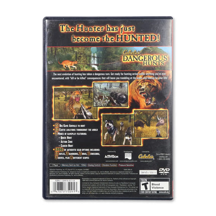 Cabela's Dangerous Hunts [Greatest Hits] for Sony PlayStation 2 - Case back cover - Product gallery.