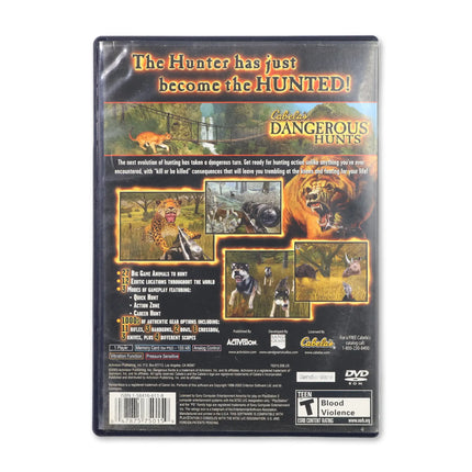 Cabela's Dangerous Hunts for Sony PlayStation 2 - Case back cover - Product gallery.