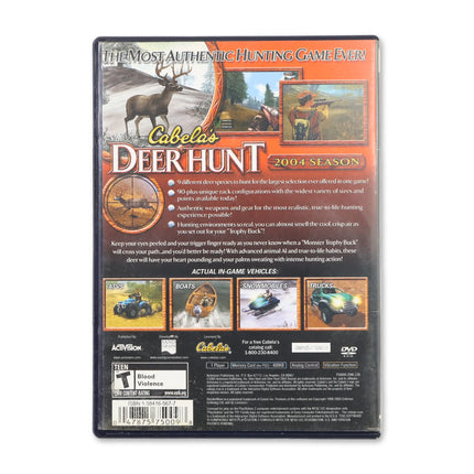 Cabela's Deer Hunt 2004 for Sony PlayStation 2 - Case back cover - Product gallery.