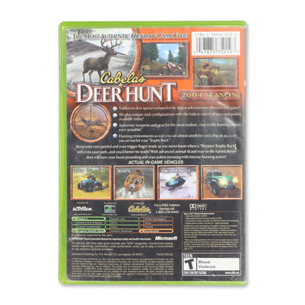 Cabela's Deer Hunt 2004 for Microsoft Xbox - Case back cover - Product gallery.