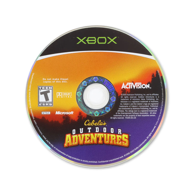 Cabela's Outdoor Adventures for Microsoft Xbox - Disc front with label - Game only.