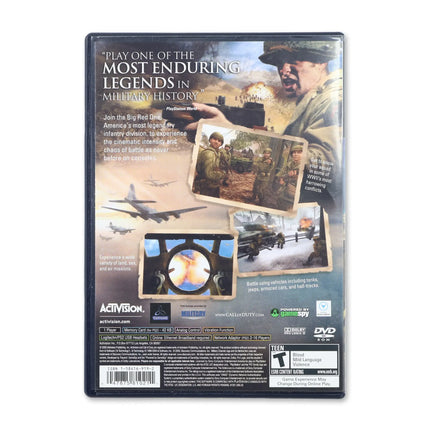 Call of Duty 2 Big Red One for Sony PlayStation 2 - Case back cover - Product gallery.